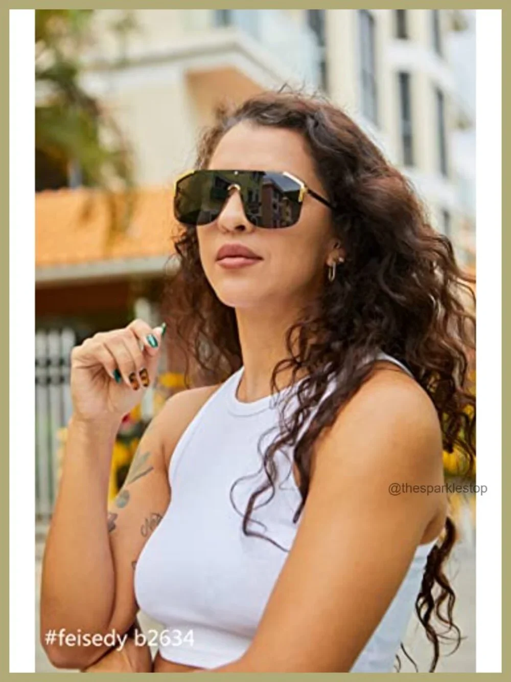 Oversized One Piece Sunglasses UV400 Protection Metal Frame Unisex